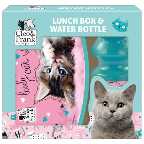 Zestaw bidon i śniadaniówka w kartoniku Cleo&Frank Kotek