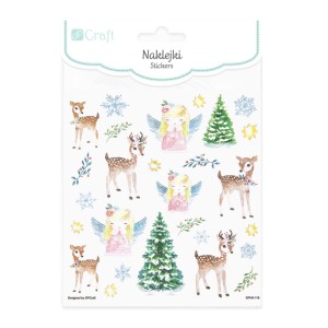 Naklejki z brokatem sarenki i aniołki 27szt. DPNK-116