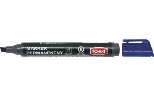TOMA marker permanentny ścięta końcówka niebieski