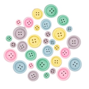 Guziki drewniane a'30szt. pastelowe CEGU-015