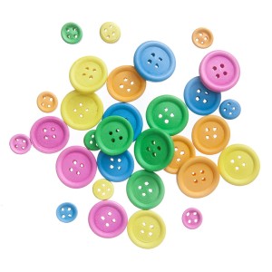 Guziki drewniane a'30szt. neonowe CEGU-018