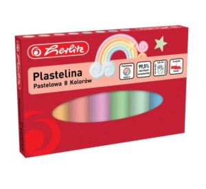 Plastelina 8 kol.  pastelowa HERLITZ   