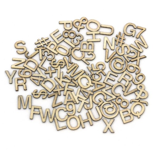 Litery drewniane 86szt.