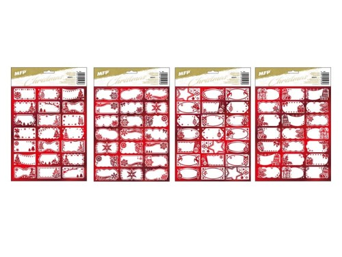 Naklejki na prezenty czerwone 21szt.