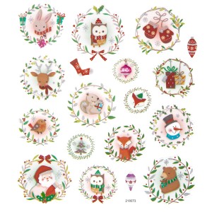 Naklejki z brokatem świąteczne wianuszki DPNK-131