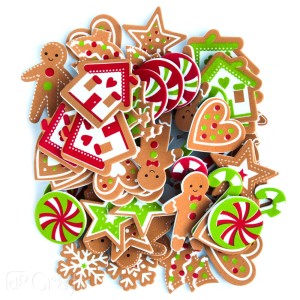 Naklejki z pianki pierniczki i cukierki a'60szt. KSPI-369