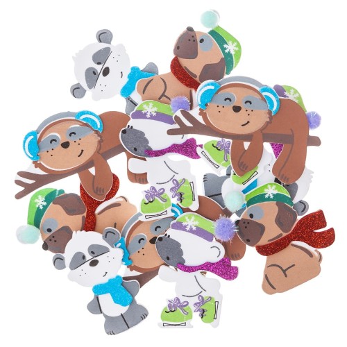 Naklejki z pianki 3D zimowe zwierzaki 12szt. KSPI-413