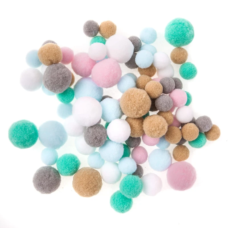 Pompony pluszowe mix pastels a'90szt. CEOZ-167