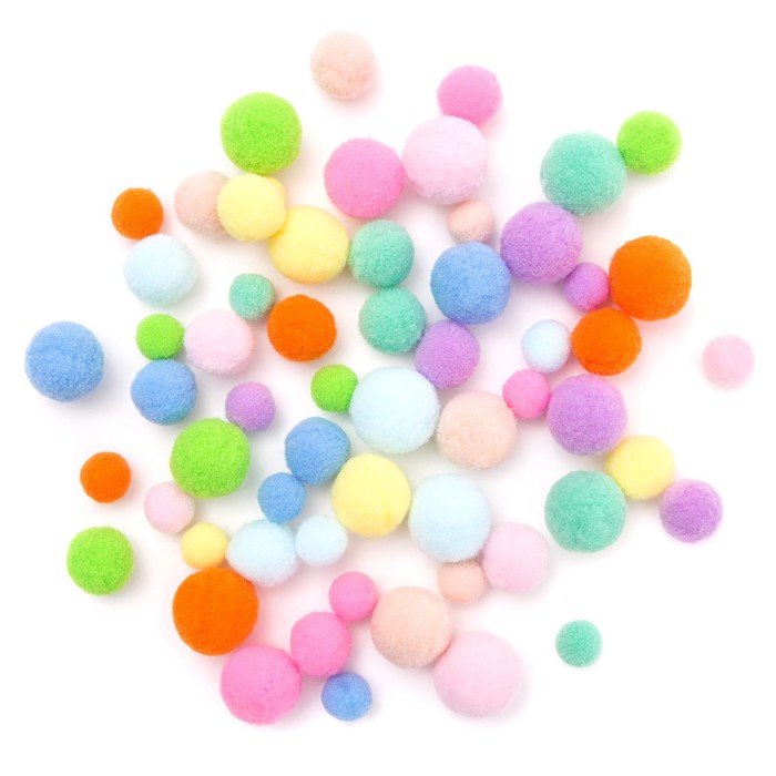 Pompony pluszowe mix rainbow a'60szt. CEOZ-174