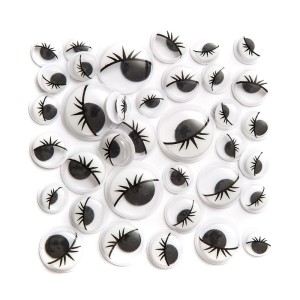 Ruchome oczka samoprzylepne z rzęsami a'36szt. KSOC-030