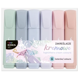 KIDEA zakreślacz kremowy 6kol.  