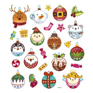 Naklejki z kryształkami bombki 25szt. DPNK-175