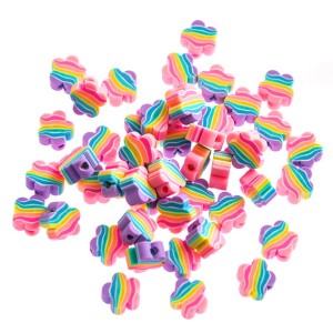 Koraliki polimerowe tęcz. kwiatki a'48szt.  GRKO-145