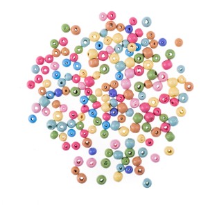 Koraliki drewniane tęczowe 40g. GRKO-116