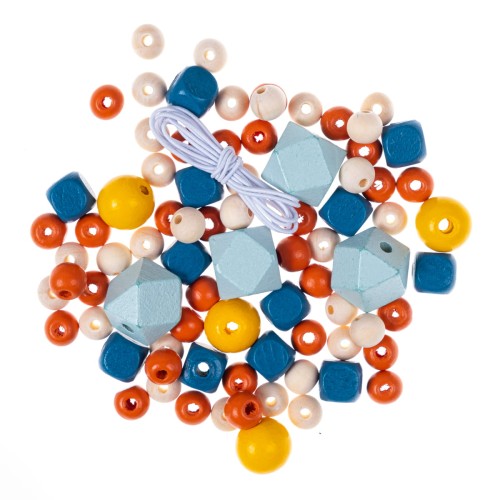 Drewniane koraliki kolorowe a'80szt GRKO- 114
