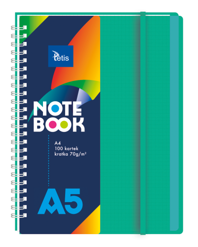 TETIS kołonotatnik A5/100k z gumką