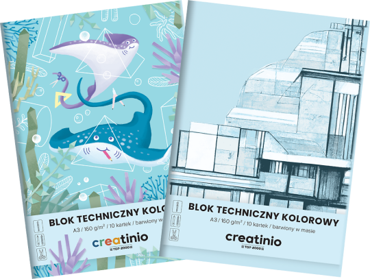 Blok techniczny kolorowy A3 CREATINIO TOP