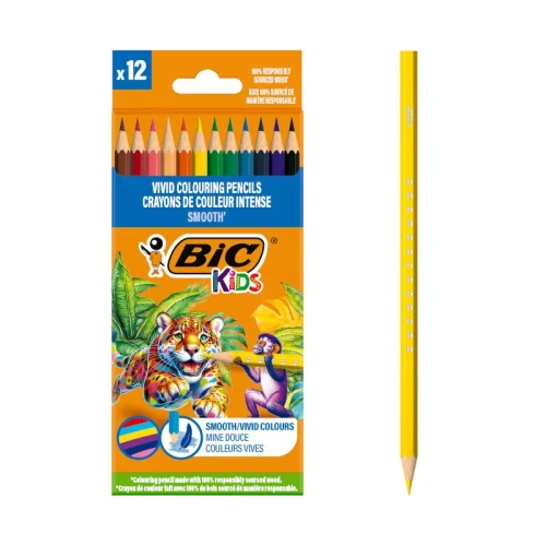 BIC kredki drewniane 12 kolorów