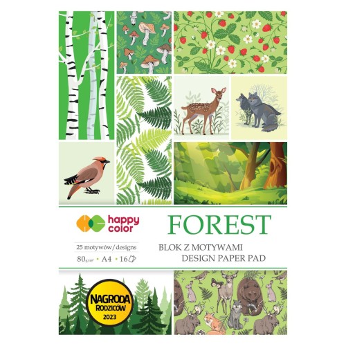 Blok dekoracyjny z motywami A4 HAPPY COLOR FOREST