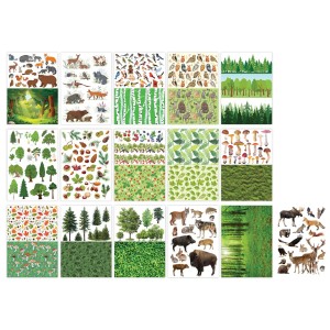 Blok dekoracyjny z motywami A4 HAPPY COLOR FOREST