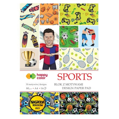 Blok dekoracyjny z motywami A4 HAPPY COLOR SPORTS