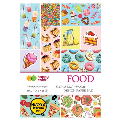 Blok dekoracyjny z motywami A4 HAPPY COLOR FOOD