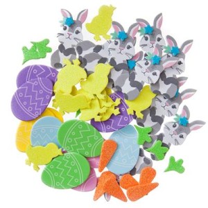 Naklejki z pianki króliczki, kurczaczki, pisanki i marchewki KSPI-421