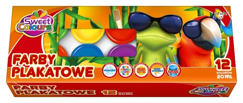 Farby plakatowe 12 kolorów