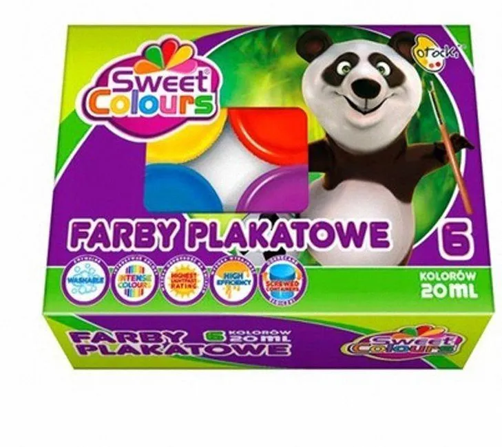 Farby plakatowe 6 kolorów