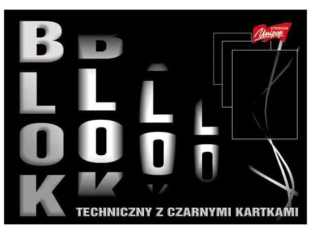 blok techniczny z czarnymi kartkami