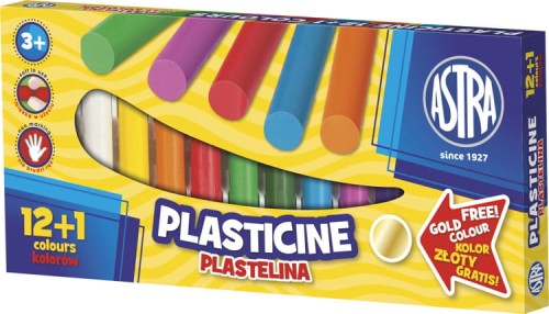 Plastelina 12 kolorów + 1 złoty
