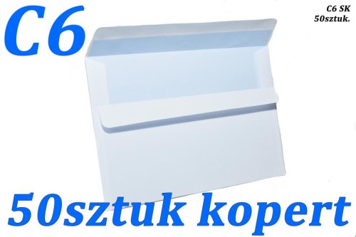 Koperta biurowa C6 SK samoprzylepna - biała - 50 sztuk
