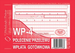 MiP Polecenie przelewu A6 4-odcinkowe