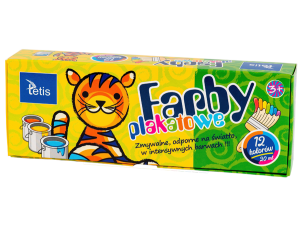 TETIS farby plakatowe 12 kolorów