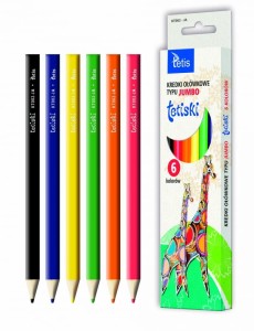 Kredki ołówkowe grube 6 kol. TETIS