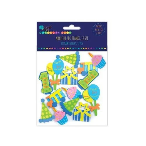 Naklejki z pianki urodziny chłopiec 3D KSPI-337