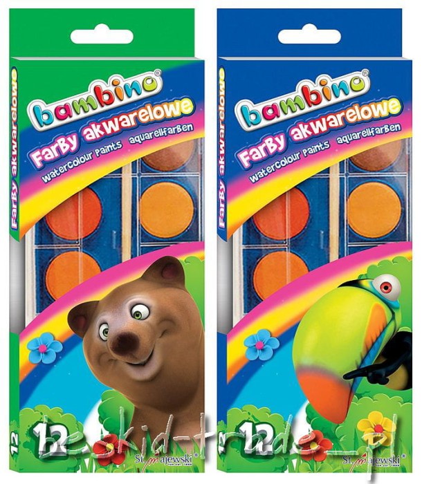 Farby akwarelowe 12 kolorów