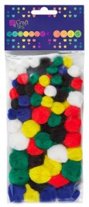 Pompony akrylowe mix a'78szt. KSPO-001