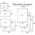 Koperta biurowa C6 SK - prawe okienko - wymiary - biała