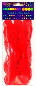Pompony akrylowe mix czerwone a'24szt. 