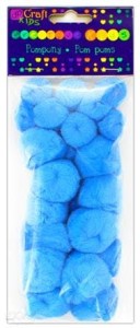 Pompony akrylowe mix niebieskie a'24szt.     