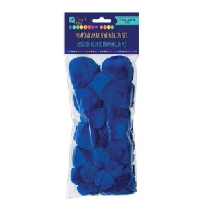 Pompony akrylowe mix granatowe a'24szt.          