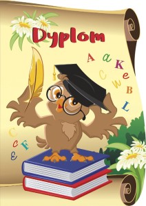 DYPLOM składany z napisami SOWA