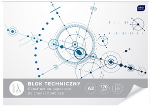 Blok techniczny biały A3  INTERDRUK