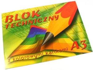 Blok techniczny kolorowy A3 KRESKA