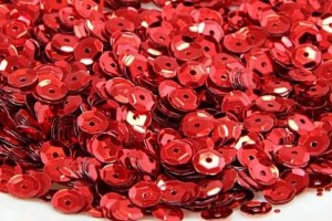 Cekiny dekoracyjne 6mm 15g czerwone (nr 22)       