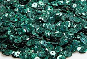 Cekiny dekoracyjne 6mm 15g zieleń butelkowa (nr 41)        