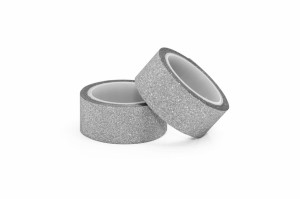 Taśma samoprzylepna brokatowa srebrna