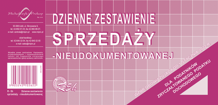 Dzienne zestawienie sprzedaży