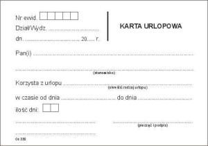 Os 330 Karta urlopowa